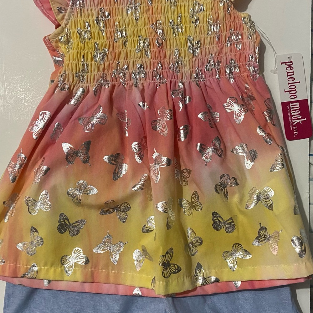 New Penelope Mack Butterfly 2 piece set for girls size 5 - Picture 3 of 5